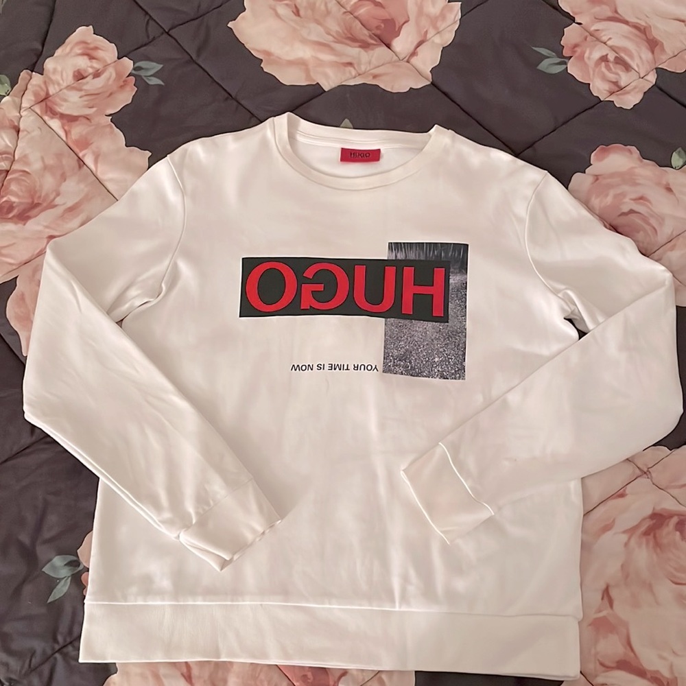 Limited Edition HUGO reverse logo long sleeve Crew Sweartshirt